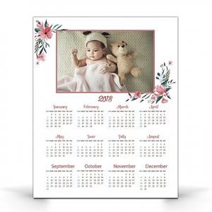 Single Page Wall Photo Calendar *  Design One